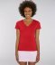 T-shirt donna Evoker collo a V in puro cotone biologico - Rosso