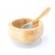 Ciotola con ventosa + cucchiaio in legno di Bamboo e Silicone - Ghiaccio