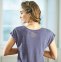 Maglietta Yoga con arricciatura in vita in canapa e cotone bio - Lavanda