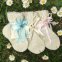 Calze neonato con fiocco in alpaca - Azzurro