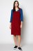 Needlecord Dungarees Dress in pure cotton - Dark Red