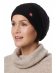 Cappello BIESEN cuffietta lunga da donna in pura lana di Alpaca - Nero