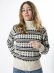 Maglione GUNHILD dolcevita stile scandinavo da donna in pura lana merino - Antracite