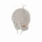 Cappellino con laccetti per bambini in pile di lana biologica - Grigio Melange