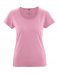 T-shirt con girocollo arrotolato da donna in canapa e cotone biologico - Rosa