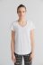 T-shirt Flammé collo a V da donna in puro cotone biologico - Bianco Naturale