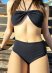 Bandeau bikini with high cotton briefs - Black