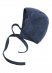 Cappello cuffietta per Neonati in pile di lana biologica - Blu