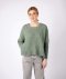 Maglione Sorrell Cropped da donna misto lana cotone cashmere seta - Verde Melange