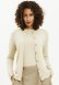Cardigan BLUSBAR girocollo da donna in pura lana merinos - Bianco Naturale