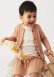 Cardigan Alma per bambine in pura lana merinos - Cipria