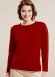Pullover Kokon girocollo da donna in pura lana merino - Rosso