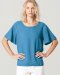 T-shirt Bell da donna in Canapa e Cotone Biologico - Blu Atlantico