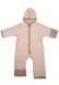 Tuta overall per neonati in pile di lana e cotone biologico - Beige melange