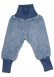 Pantaloni bambini pile di lana cotone bio - Blu melange