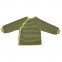 Maglioncino kimono a righe in lana merino biologica - Righe verde chiaro/grigio