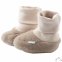 Scarpine babbucce per neonati in pile di lana biologica - Beige melange