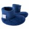Scarpine babbucce per neonati in pile di lana biologica - Blu chiaro