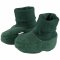 Scarpine babbucce per neonati in pile di lana biologica - Verde Melange