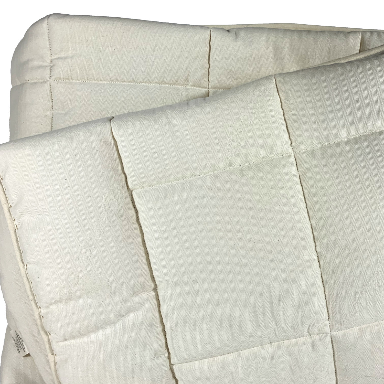 Trapunta letto singolo in lana naturale ed esterno in cotone grezzo_86423