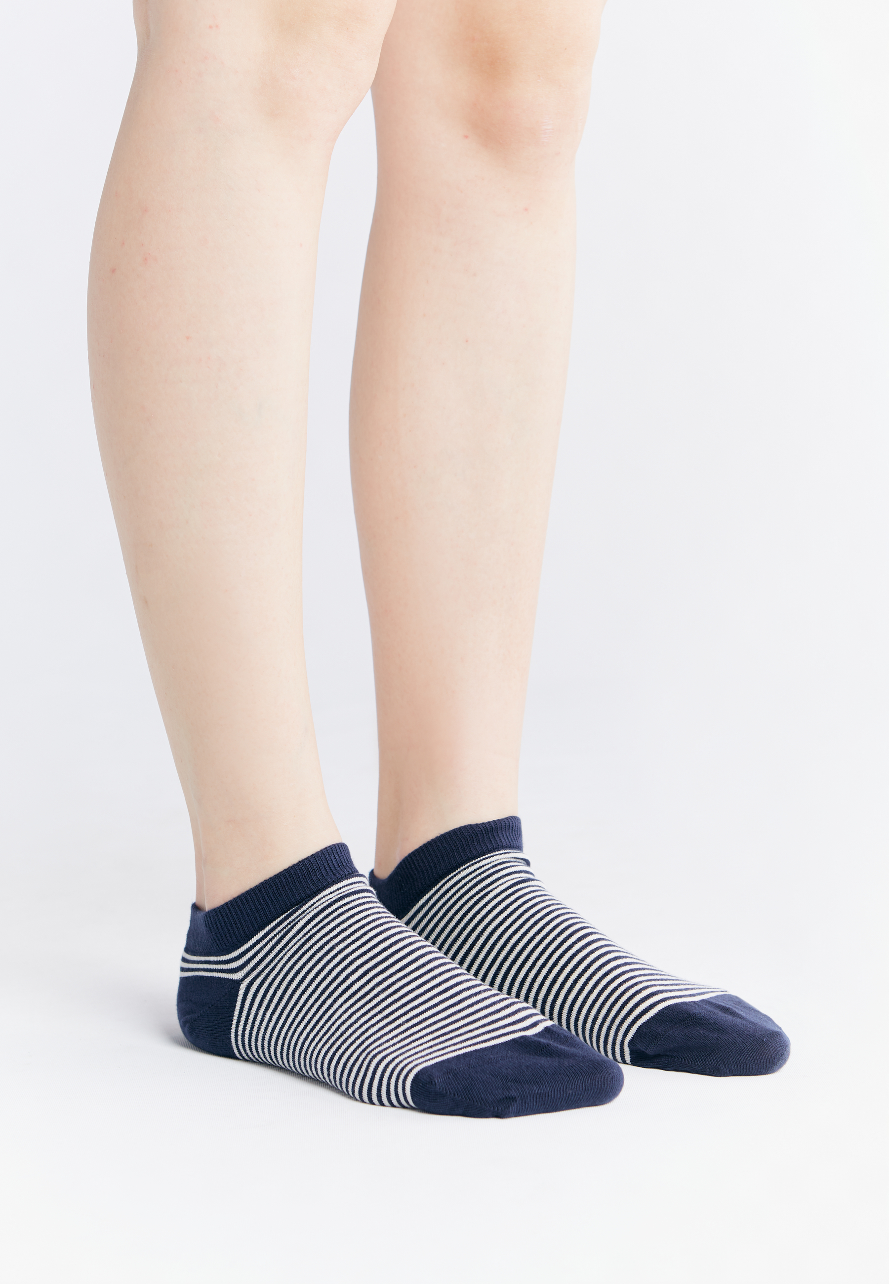 Calze Sneaker Albero righe blu in cotone biologico_101147