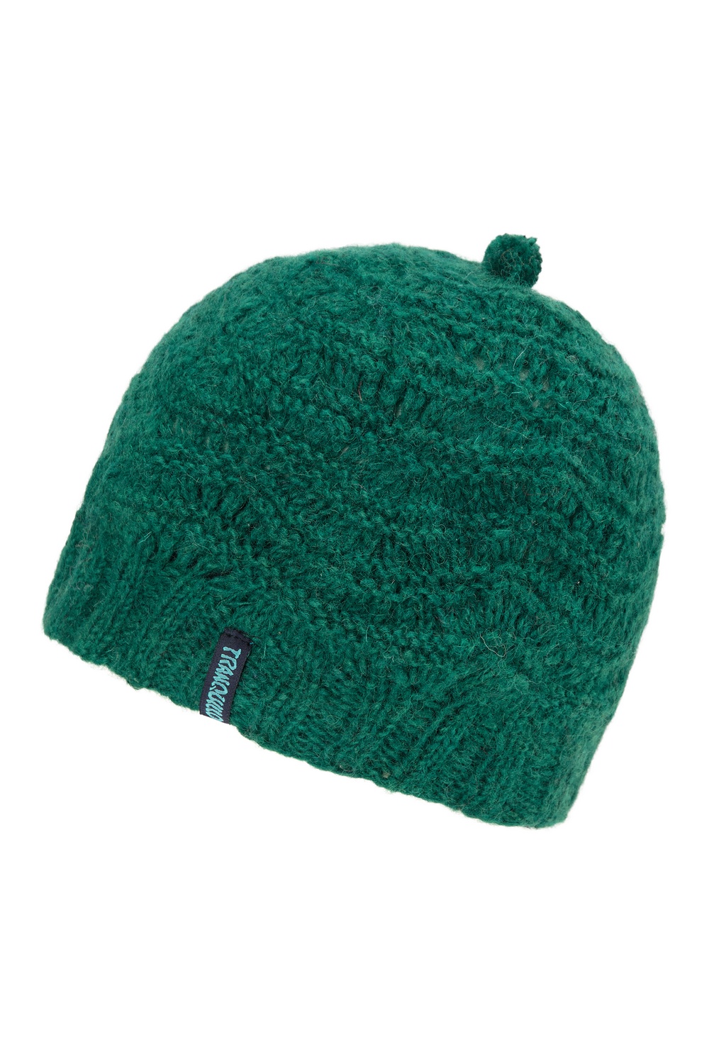 Cappello da donna in lana naturale Blu/Verde