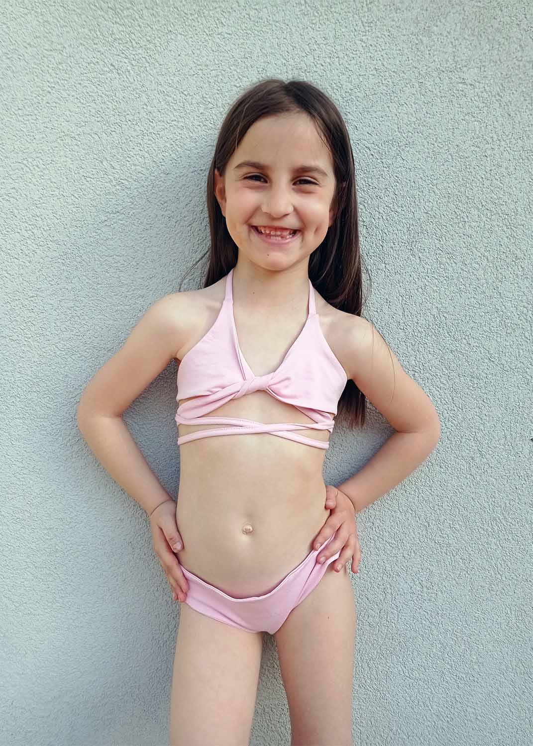 Costume da bagno bikini per bambine in cotone