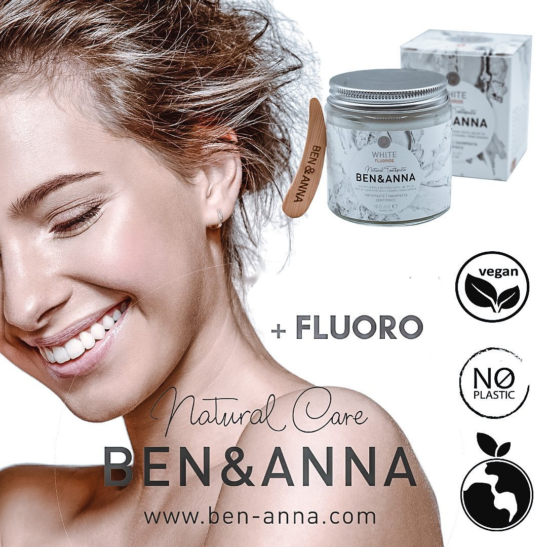 Dentifricio in pasta Bianca Menta con FLUORO Bio Vegan Zero Waste