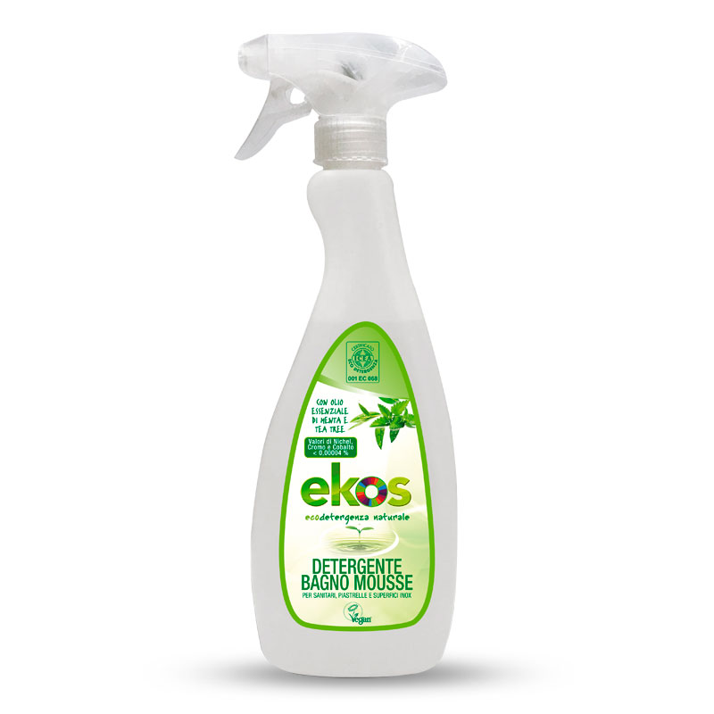 Detergente Mousse Bagno EKOS per sanitari, piastrelle, inox
