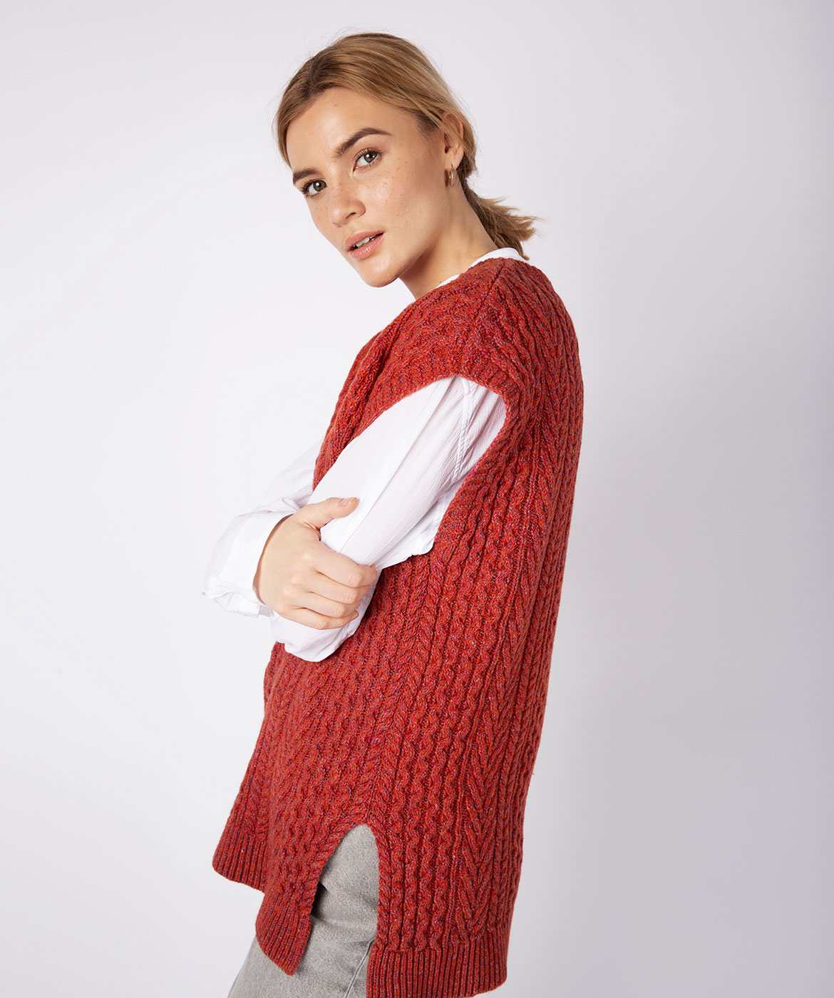 Donna Abbigliamento da Maglieria da Maglioni gilet PulloverBlumarine in Lana di colore Rosso 