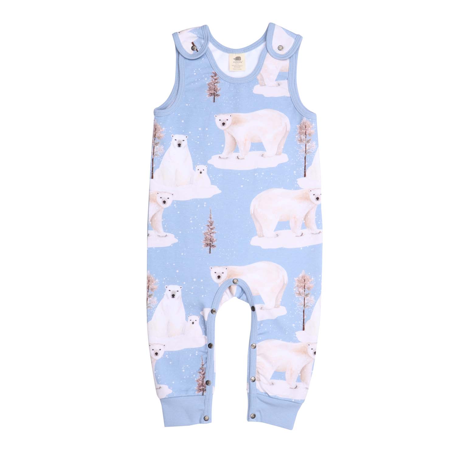 Jumpsuit Orsi Polari per bambini in felpa leggera di cotone biologico