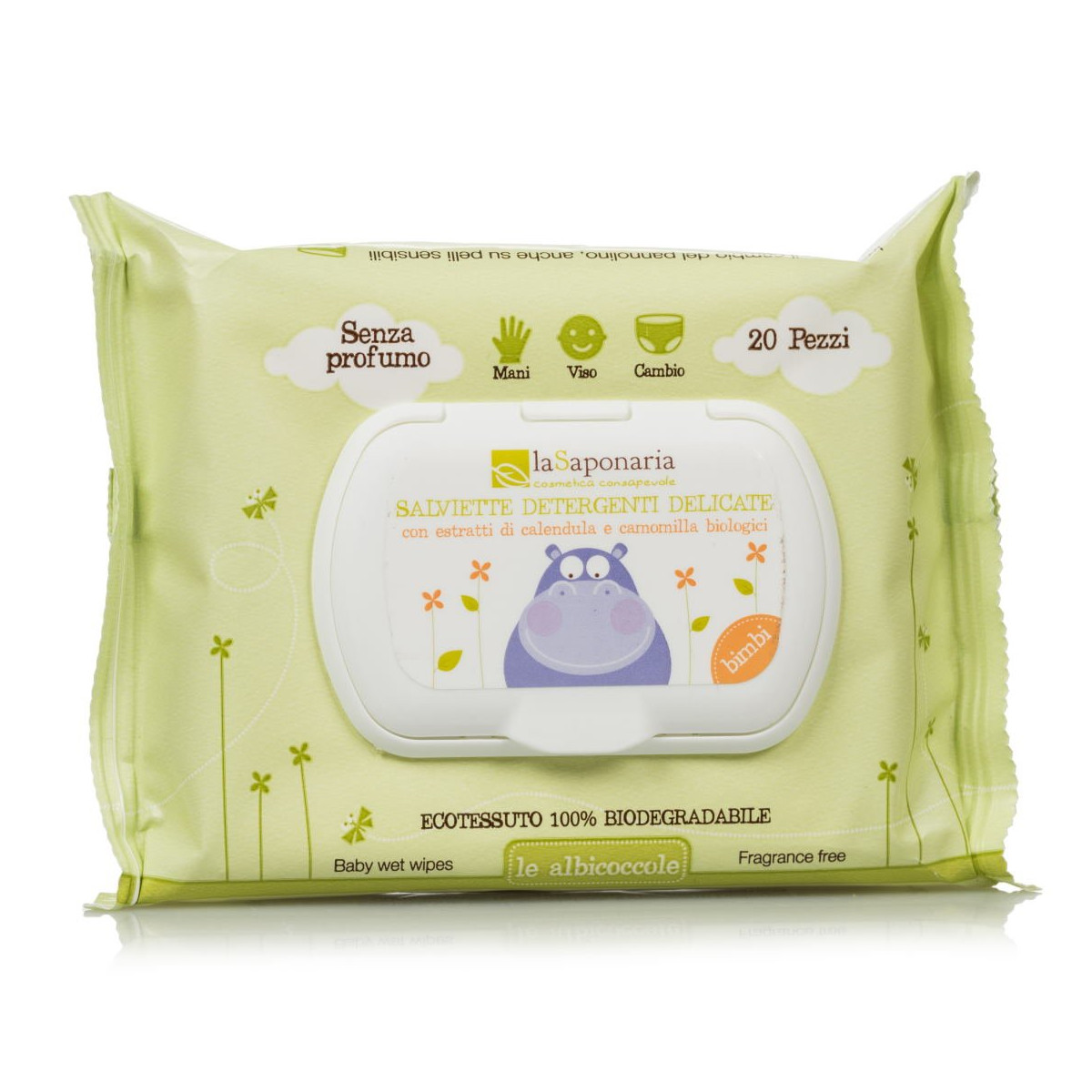 Salviette detergenti Le Albicoccole delicate e biodegradabili 20 pz