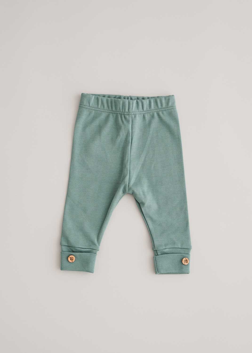 Leggings for babies in super soft organic PIMA cotton - Green