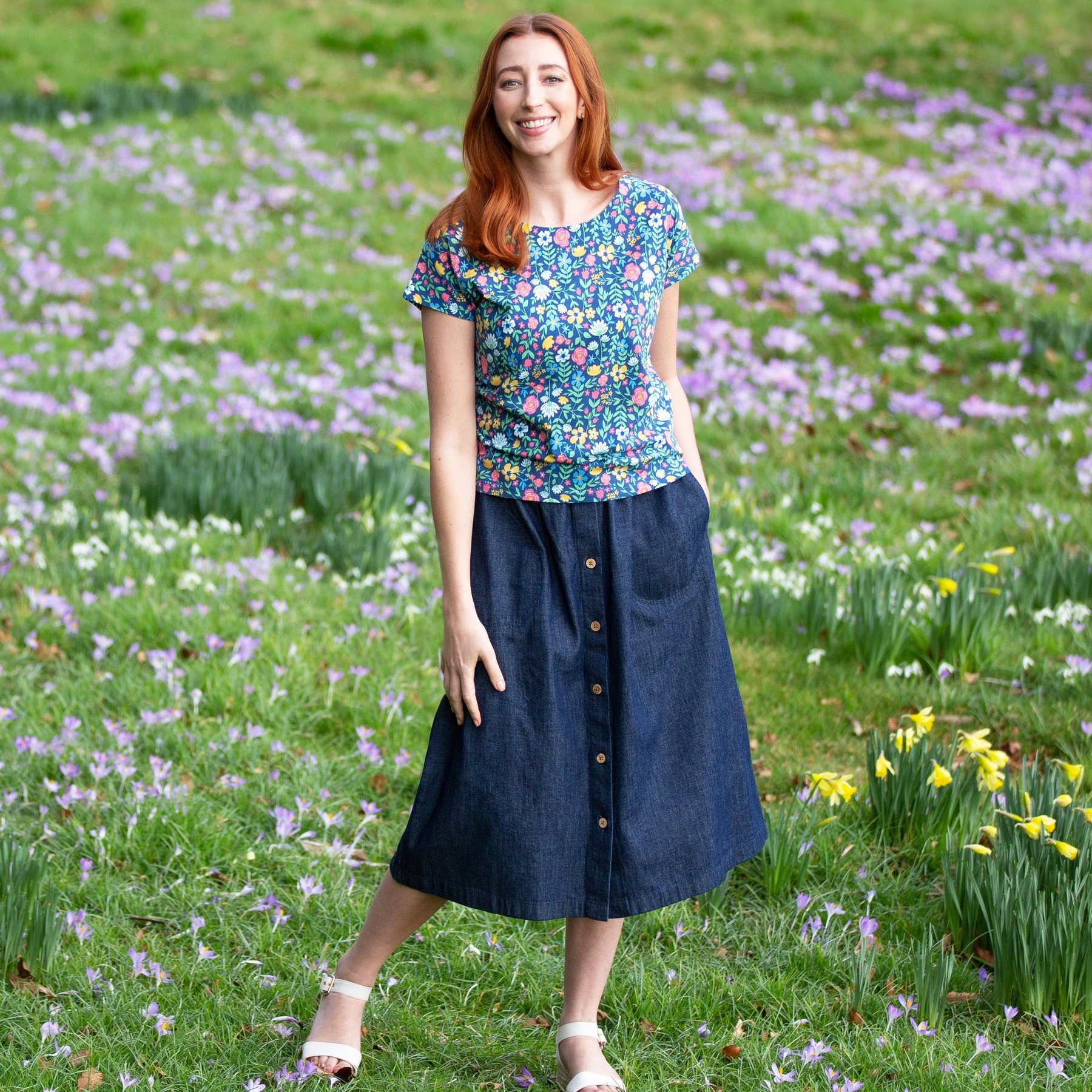 Waffle Patterns Anzu Cargo Skirt PDF pattern review by Rosesred
