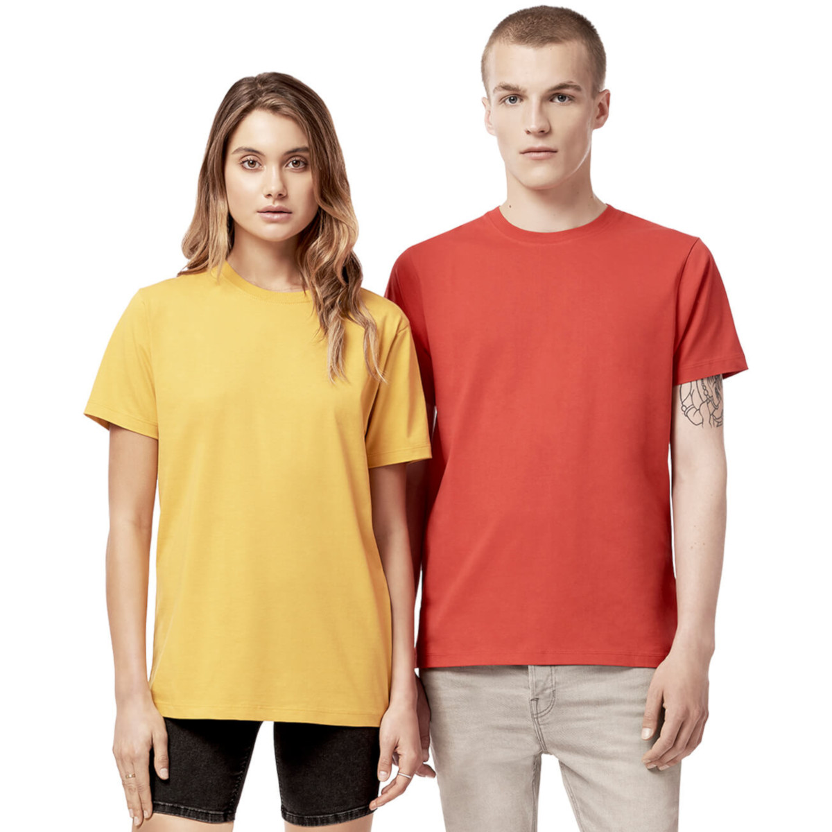 T-shirt unisex manica corta Colori Caldi in cotone biologico