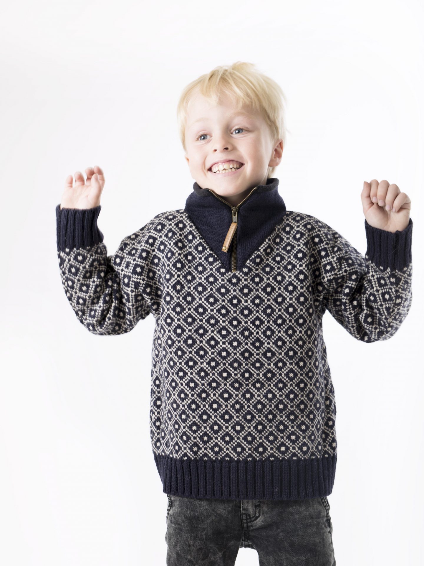 Maglione LEO per bambini stile scandinavo in pura lana merino