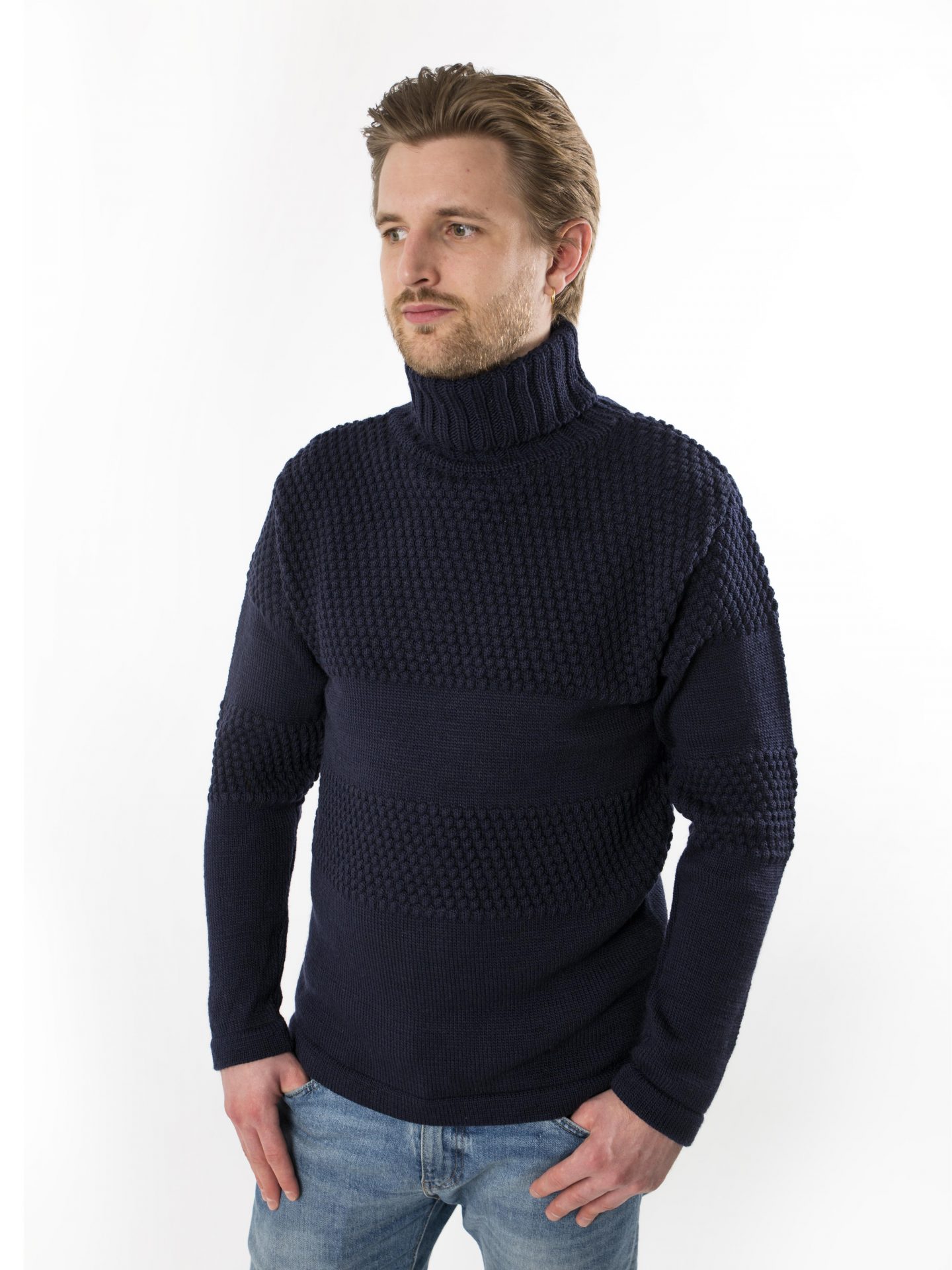 Maglione NYHAVN dolcevita stile scandinavo da uomo in pura lana merino