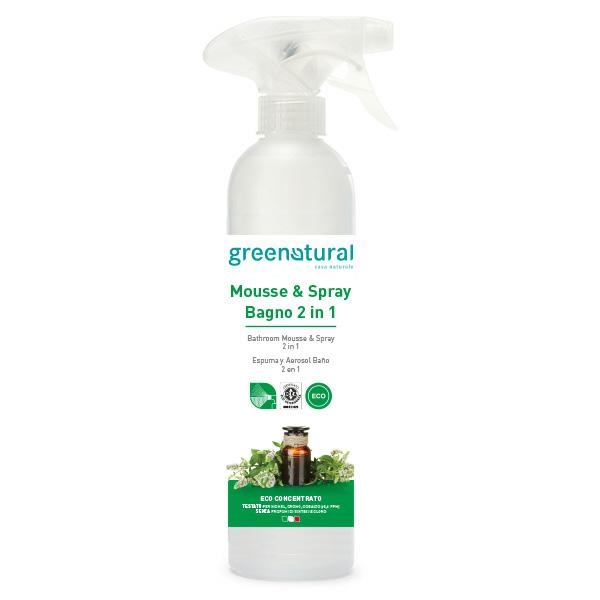 Detergente Mousse Bagno 2in1 Menta e Tea Tree ECOBIO Greenatural