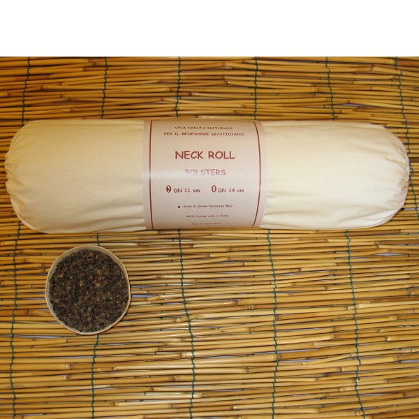 Neck Roll 11x40 Naturale in pula di Grano Saraceno