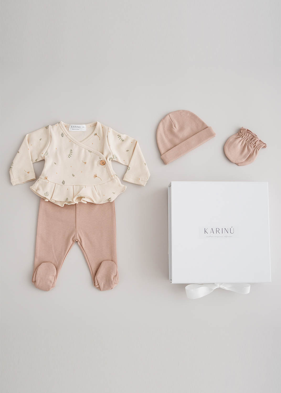 Gift set for babies in super soft organic PIMA cotton - Vintage Pink