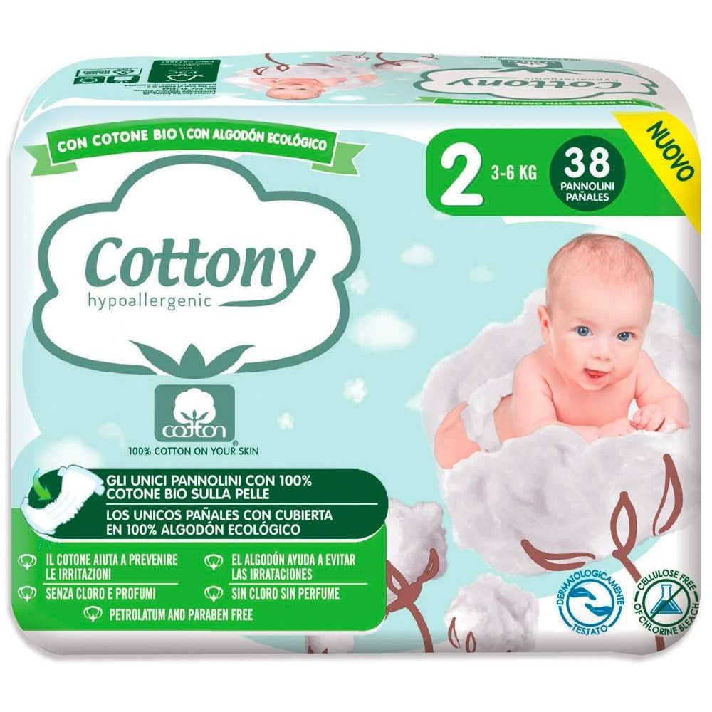 Pannolini Cottony con Cotone Bio - 2 Mini 3/6 kg 38 pezzi_57127