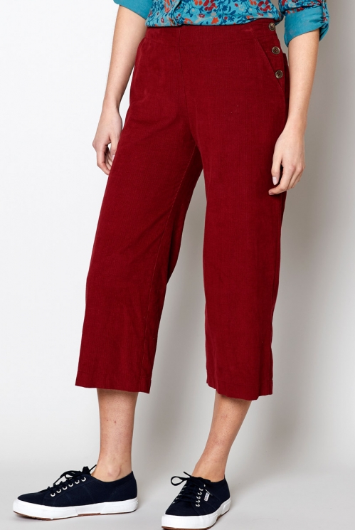 Pantaloni Cropped da donna in velluto di puro cotone_81024
