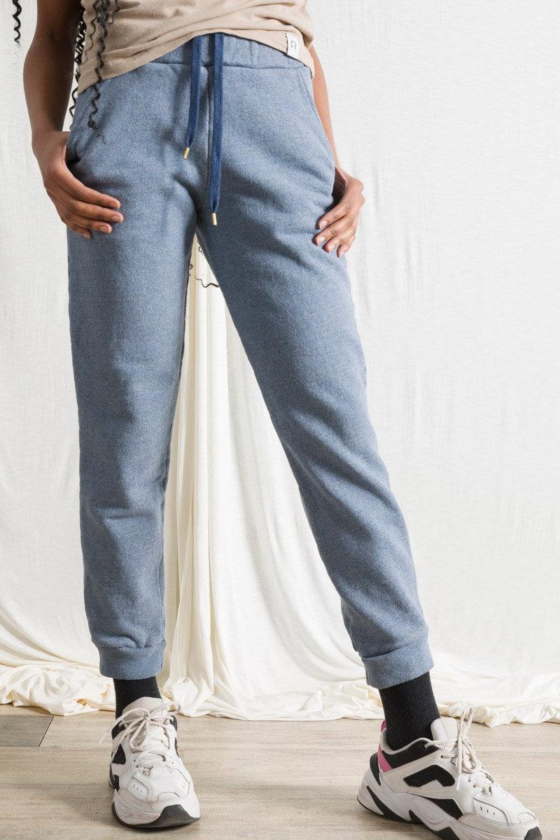Pantaloni Tuta Olimpia da Donna in cotone da jeans rigenerato
