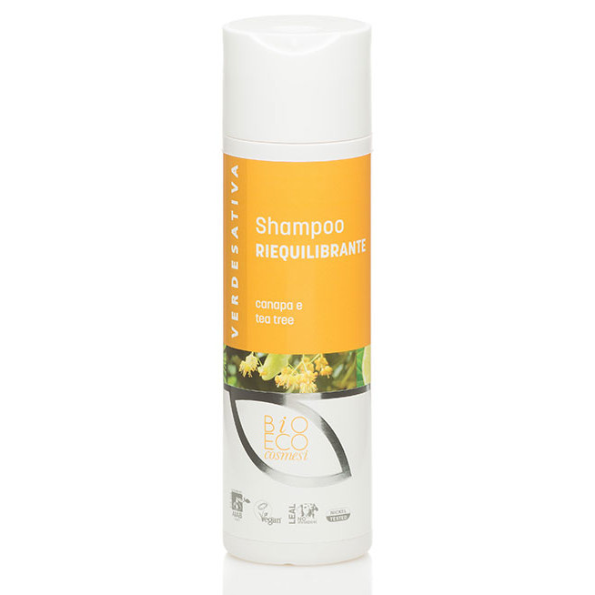 Shampoo Riequilibrante per capelli grassi con canapa e tea tree