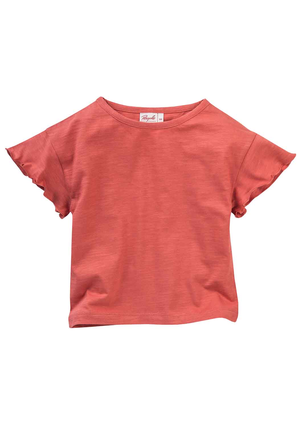 T-shirt con volant Lampone per bambina in cotone biologico_101833