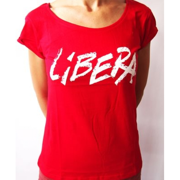 T-shirt Donna Libera rosso in cotone biologico equo