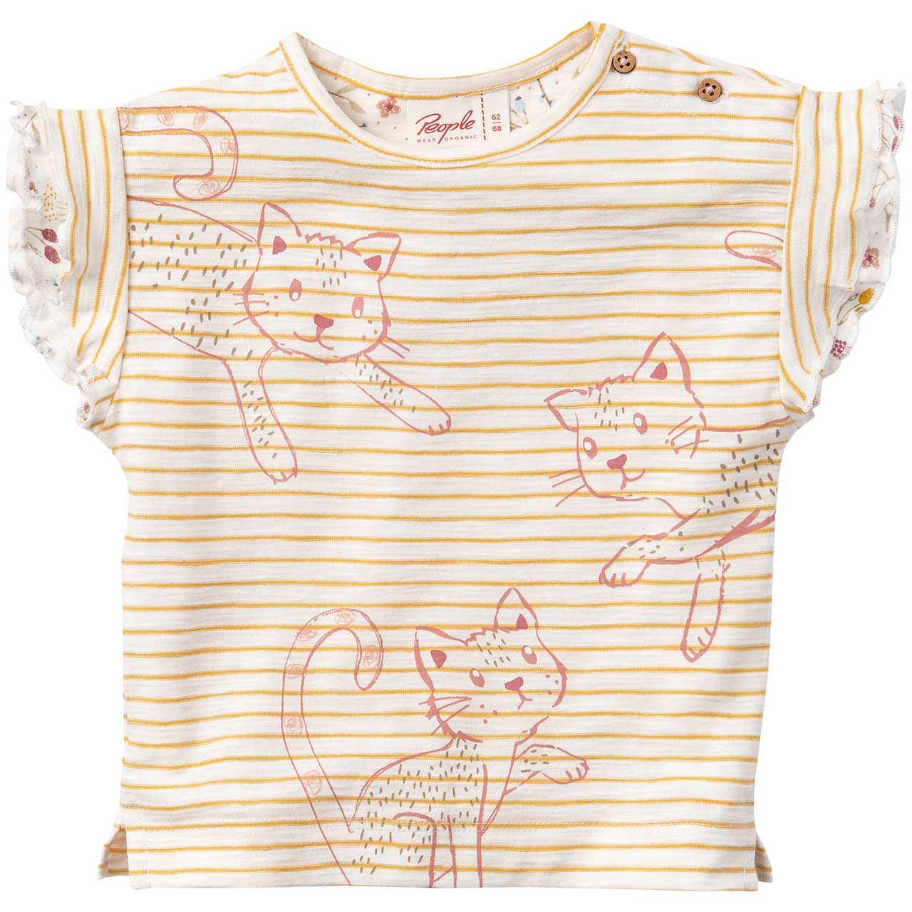 T-shirt Gattini per bambina in puro cotone biologico