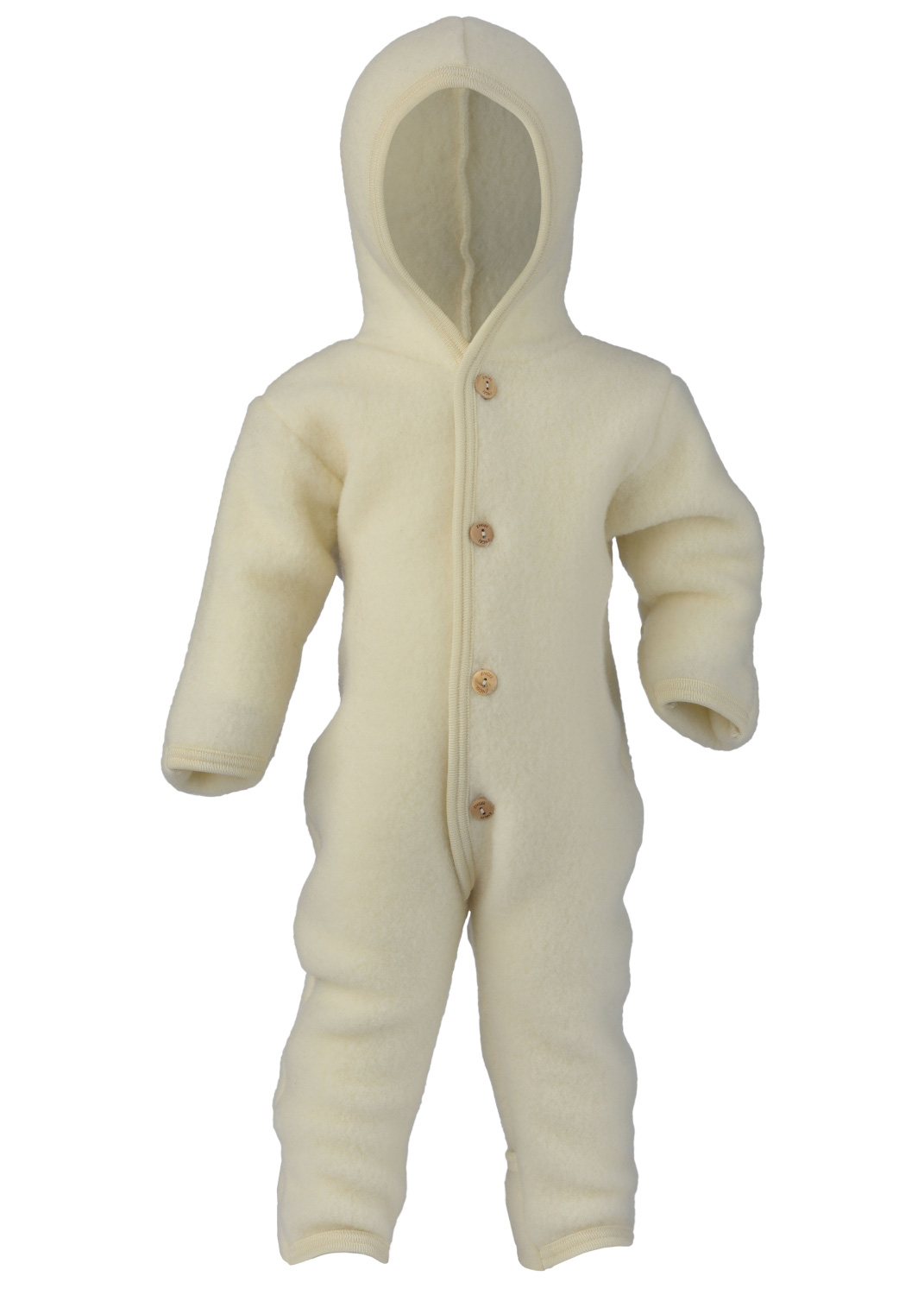 Tutona Overall Baby in pile di pura lana biologica Bianco Naturale