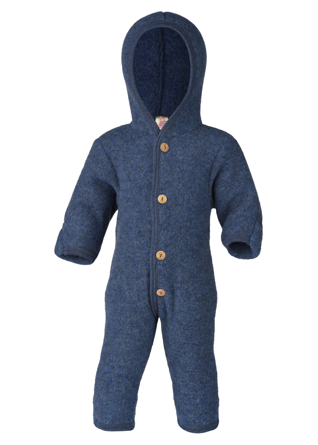 Tutona Overall Baby in pile di pura lana biologica Blu melange
