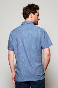 Camicia da uomo Textured Sky manica corta in Cotone Equosolidale_70880